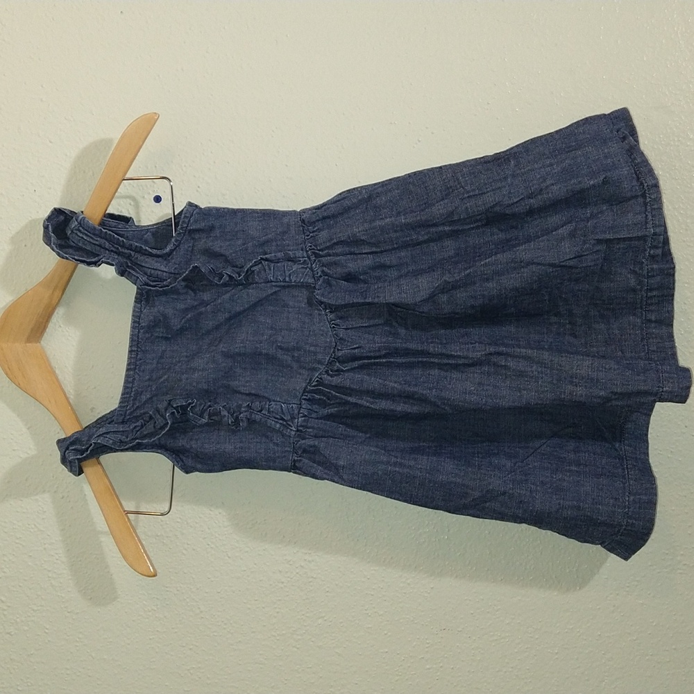 Hanna Andersson Size 110, 4-5, Denim Ruffle Dress